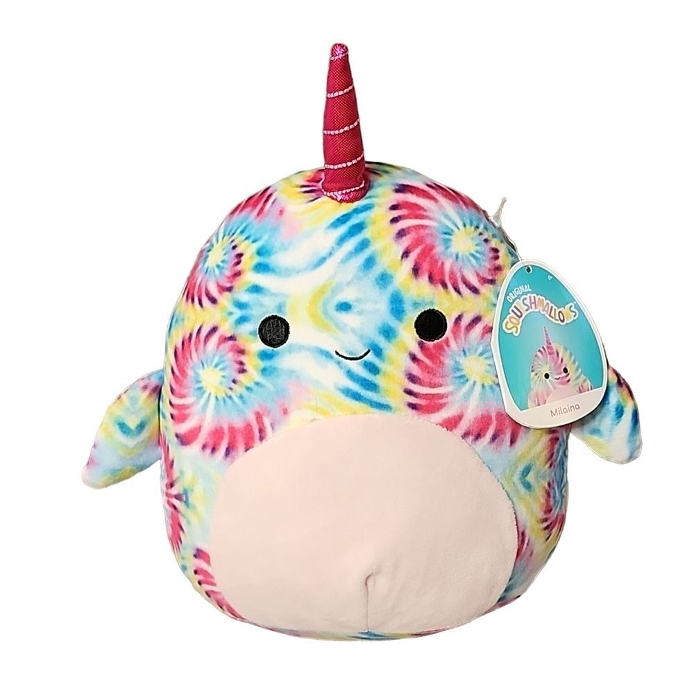 NWT Milaina‎ the Rainbow Tie Dye Narwhal 8"
